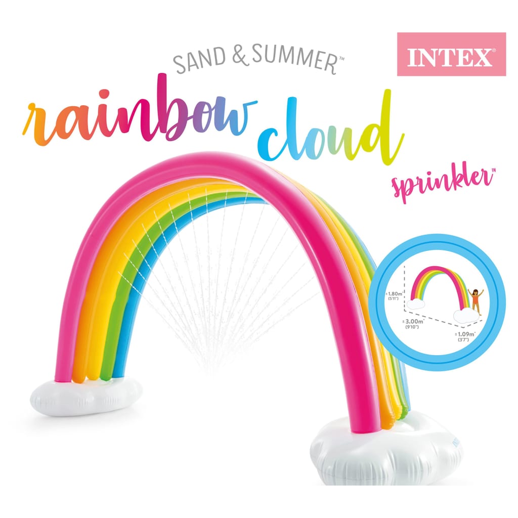 Intex Zraszacz w formie tęczy Rainbow Cloud, 300x109x180 cm