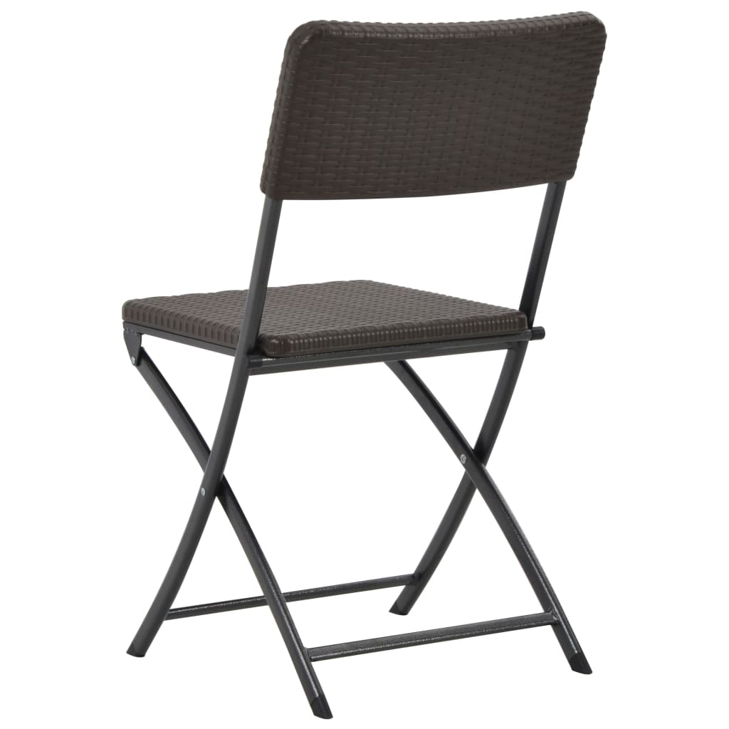 vidaXL Składane krzesła ogrodowe, 4 szt., HDPE i stal, brązowe