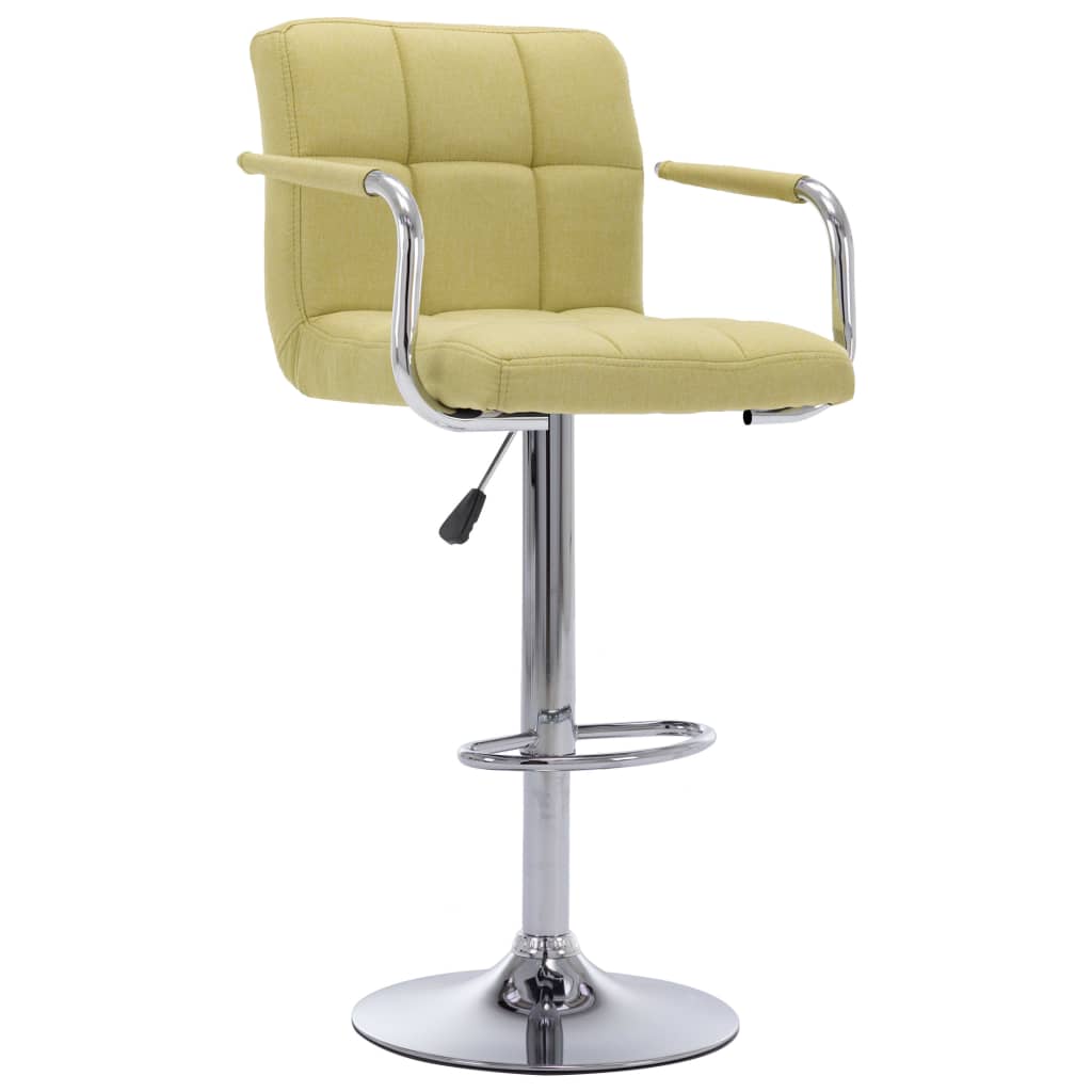 vidaXL Krzesła barowe, 2 szt., zielone, tapicerowane tkaniną