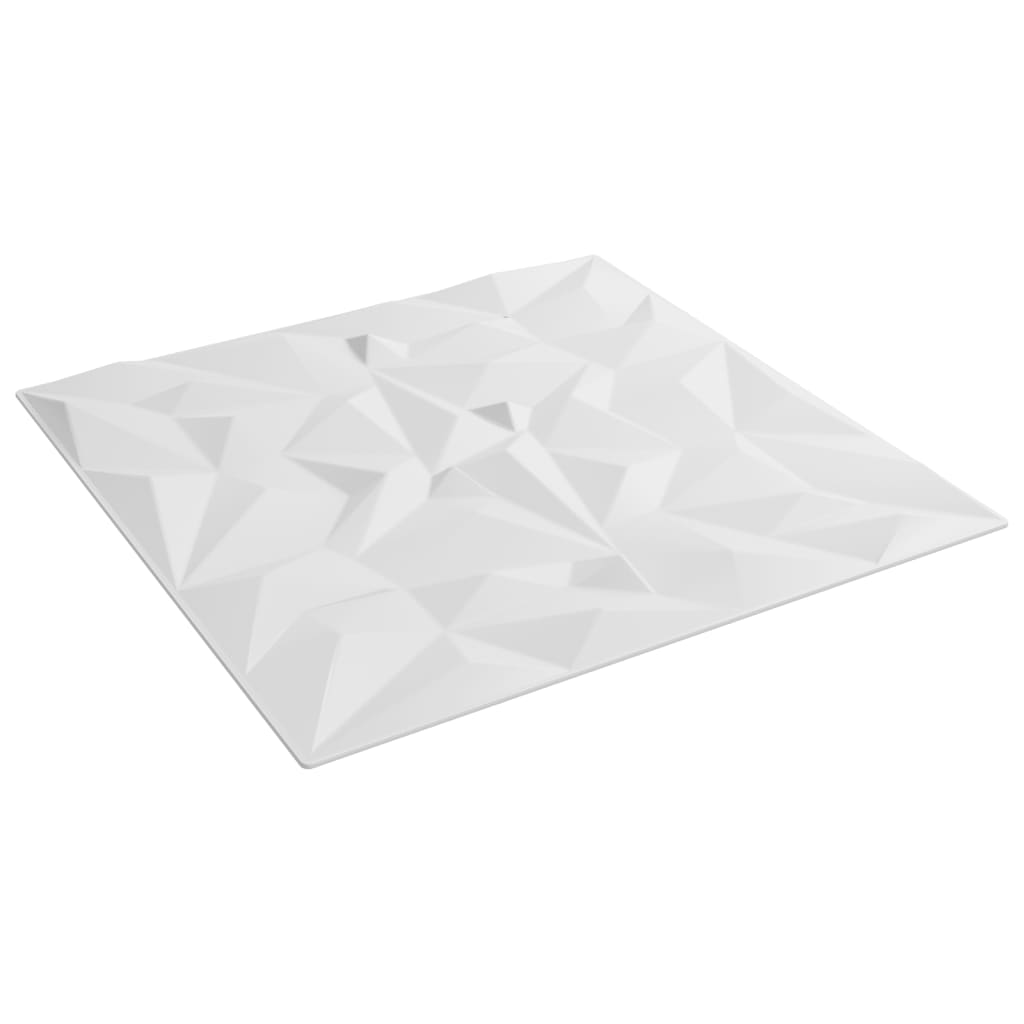 vidaXL Panele ścienne, 48 szt., białe, 50x50 cm, XPS, 12 m², ametyst