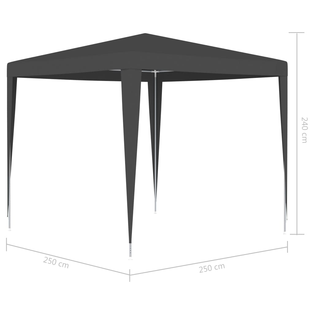 vidaXL Namiot imprezowy, 2,5x2,5 m, antracytowy, 90 g/m²