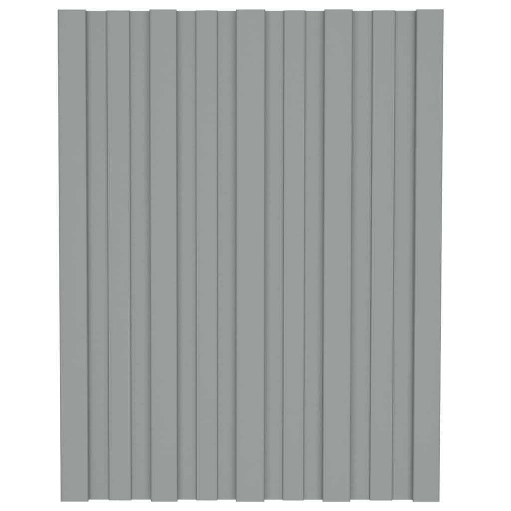 vidaXL Panele dachowe, 12 szt., stal galwanizowana, szare, 60x45 cm