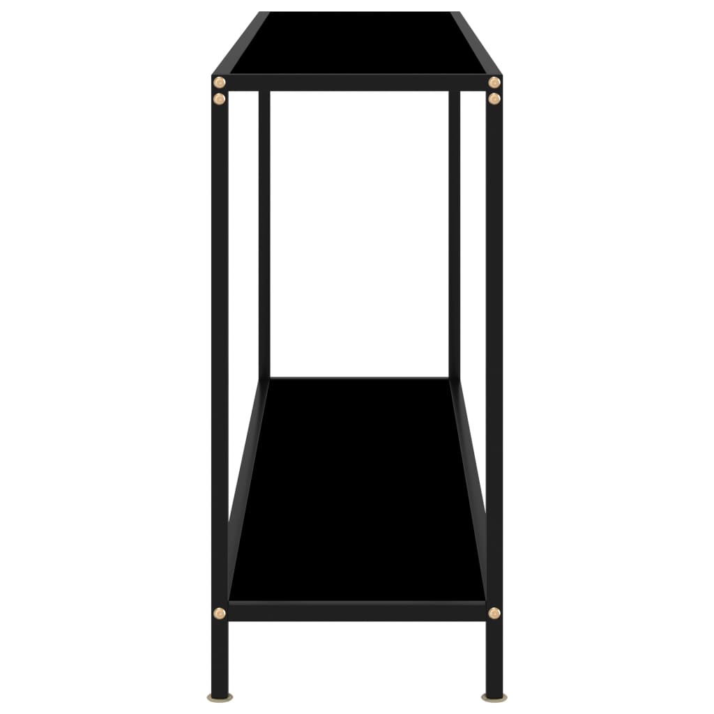 vidaXL Stolik konsolowy, czarny, 140x35x75 cm, szkło hartowane