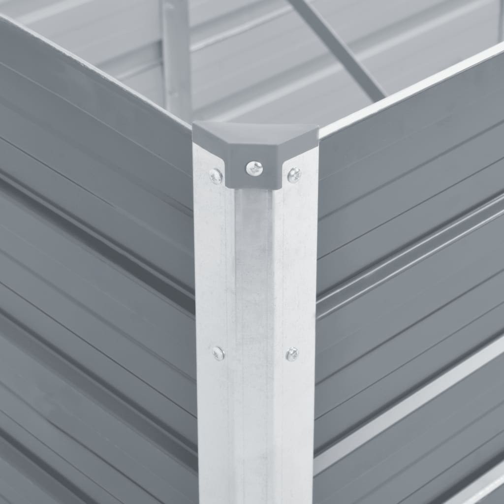 vidaXL Podwyższona donica z galwanizowanej stali, 320x80x77 cm, szara