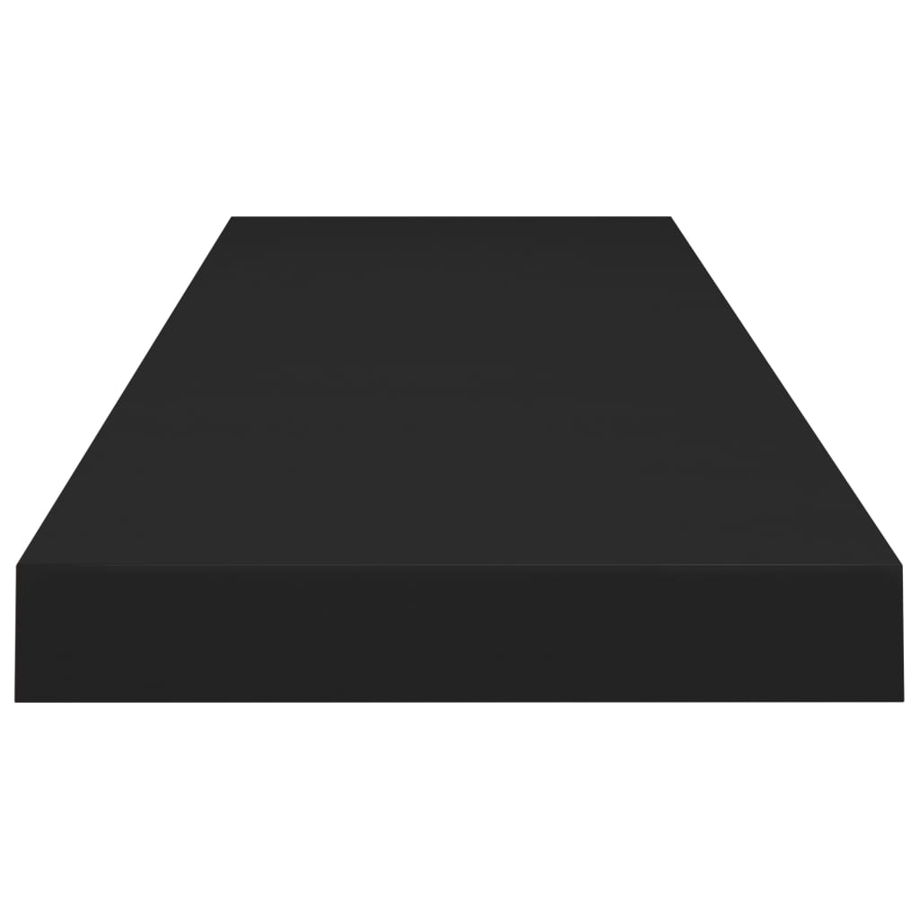 vidaXL Półki ścienne, 2 szt., czarne, 90x23,5x3,8 cm, MDF