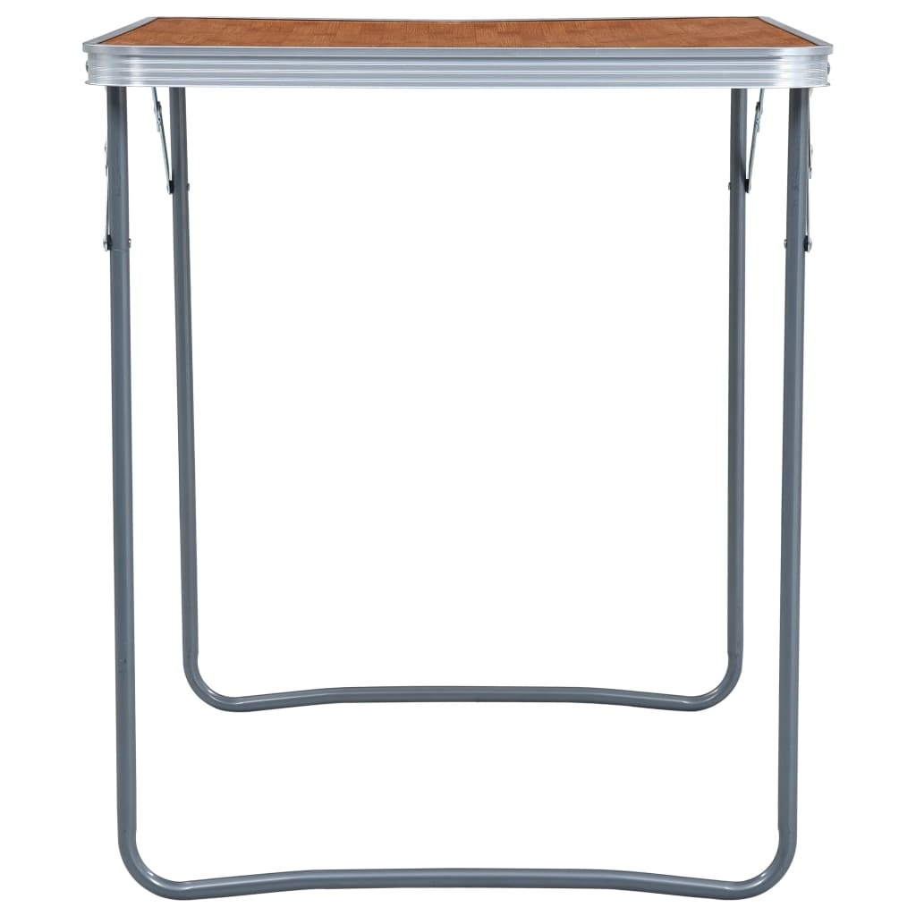 vidaXL Składany stolik turystyczny z metalową ramą, 80x60 cm