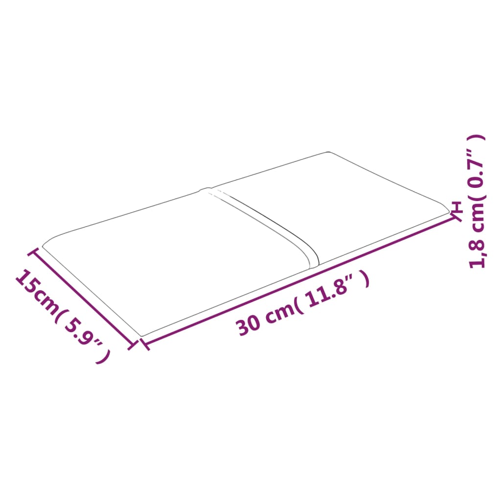 vidaXL Panele ścienne, 12 szt., fioletowe, 30x15 cm, tkanina, 0,54 m²