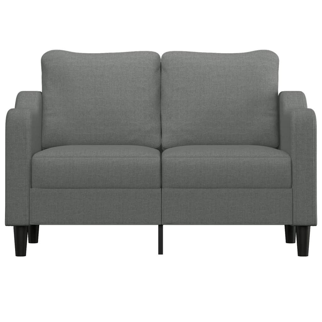 vidaXL Sofa 2-osobowa, ciemnoszara, 120 cm, tapicerowana tkaniną