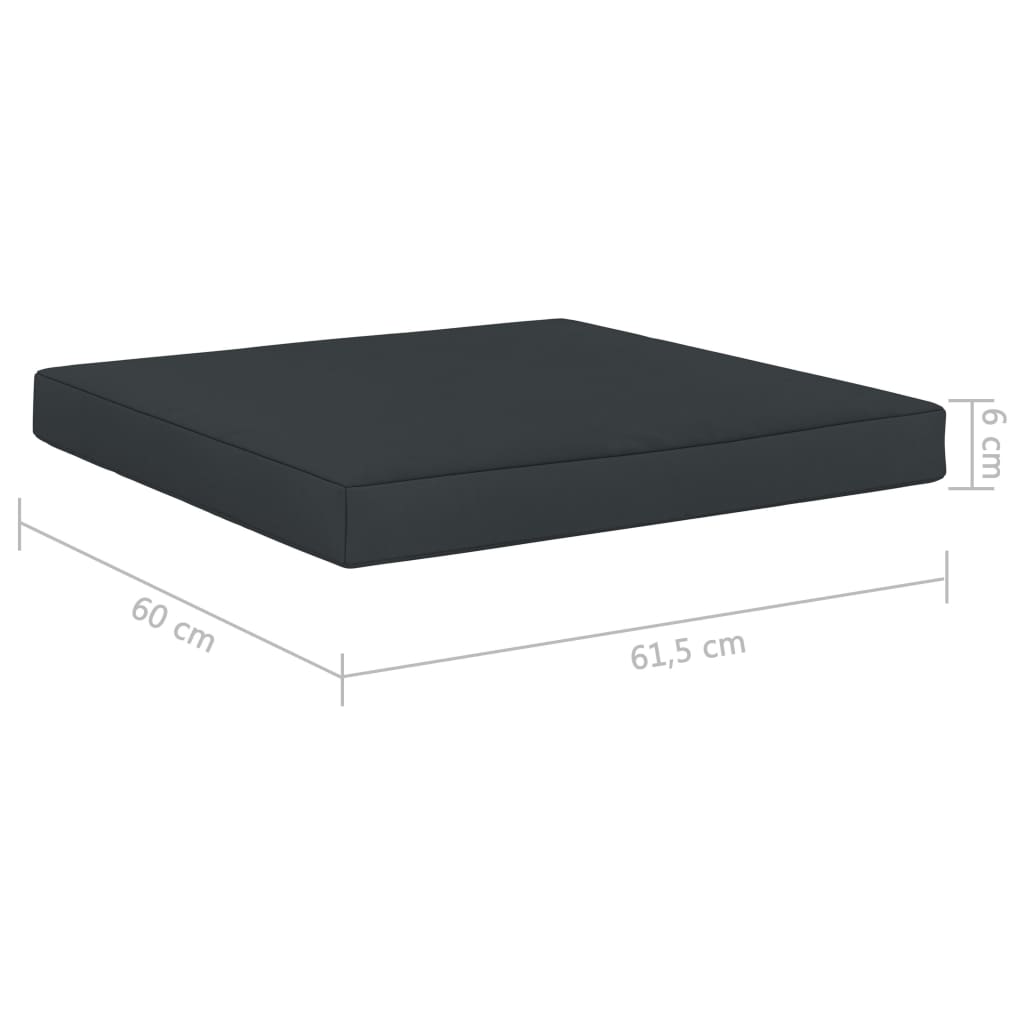 vidaXL Poduszka na podłogę lub palety, 60 x 61,5 x 6 cm, antracytowa