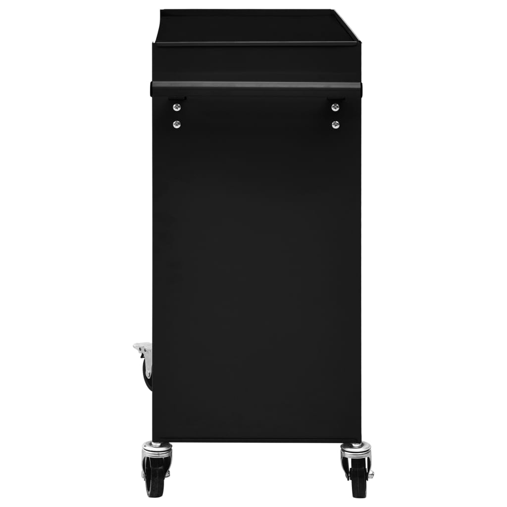 vidaXL Wózek narzędziowy z 4 szufladami, stalowy, czarny