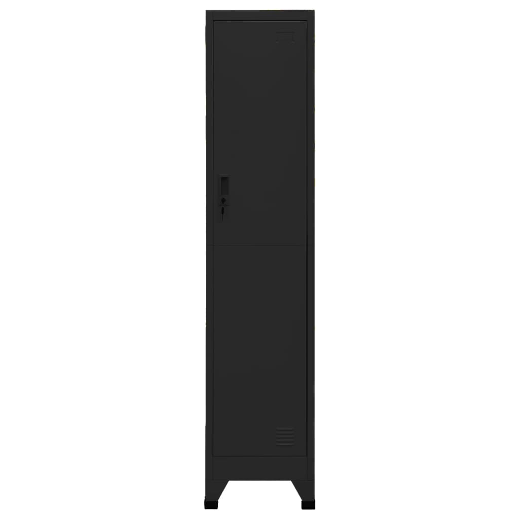 vidaXL Szafka zamykana na klucz, czarna, 38x45x180 cm, stalowa