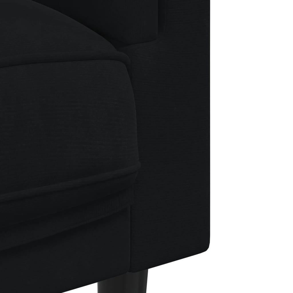 vidaXL Sofa 2-osobowa z poduszkami, czarna, aksamit