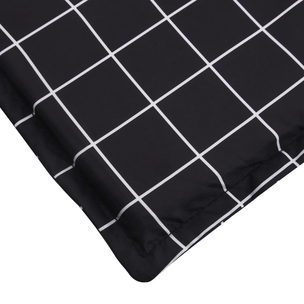 vidaXL Poduszka na leżak, czarna w kratę, tkanina Oxford