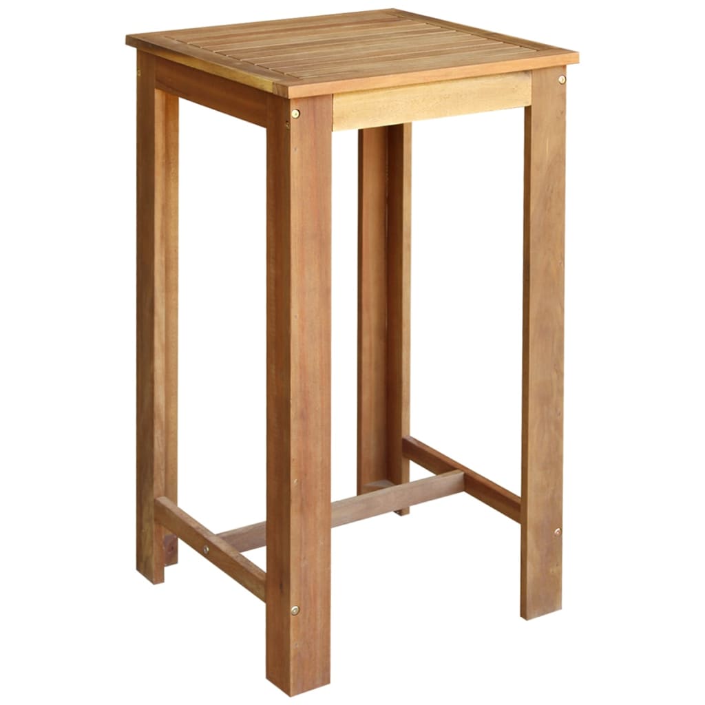 vidaXL Stolik barowy i krzesła, 3 elementy, drewno akacjowe