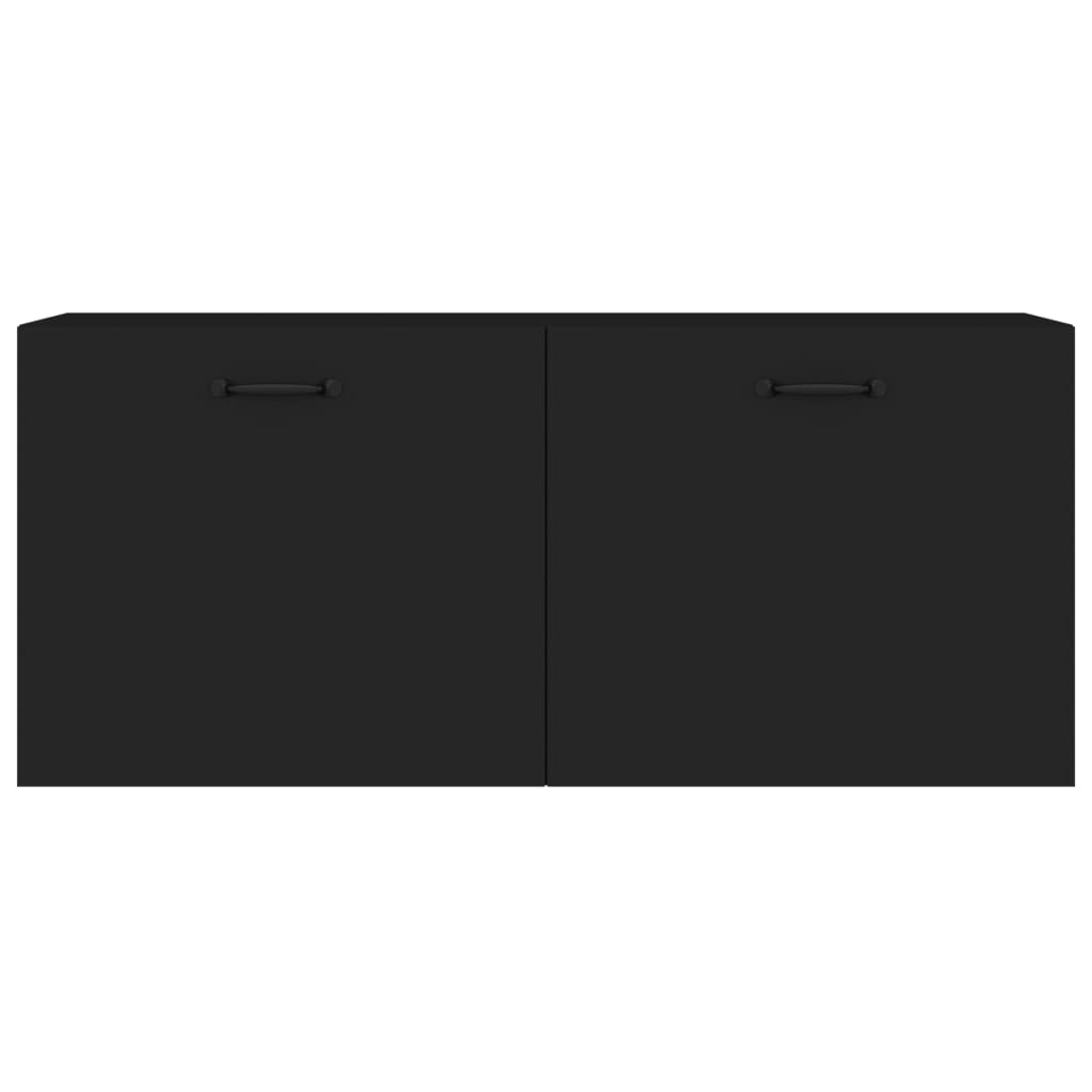 vidaXL Szafka wisząca, czarna, 80x36,5x35 cm, materiał drewnopochodny