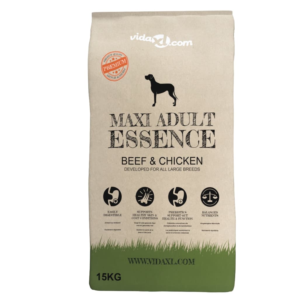 vidaXL Sucha karma dla psów Maxi Adult Essence Beef&Chicken, 2 x 30 kg