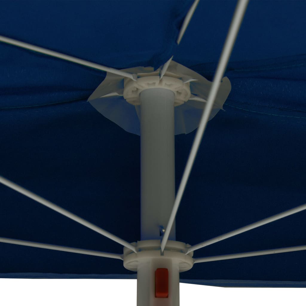 vidaXL Półokrągły parasol ogrodowy na słupku, 180x90 cm, lazurowy