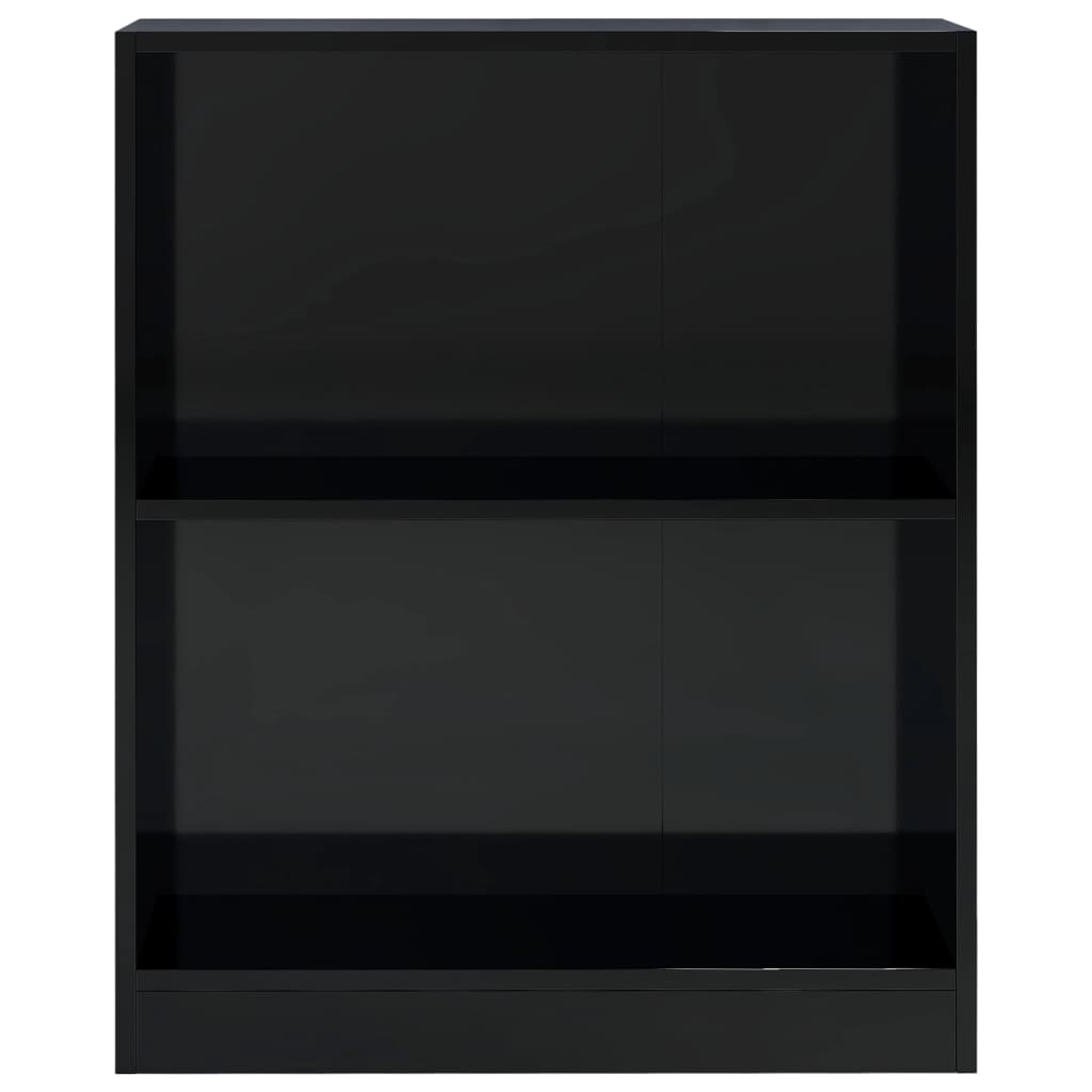 vidaXL Regał na książki, wysoki połysk, czarny, 60x24x74,5 cm