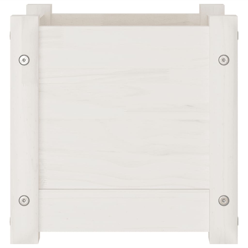 vidaXL Donica ogrodowa, biała, 31x31x31 cm, drewno sosnowe