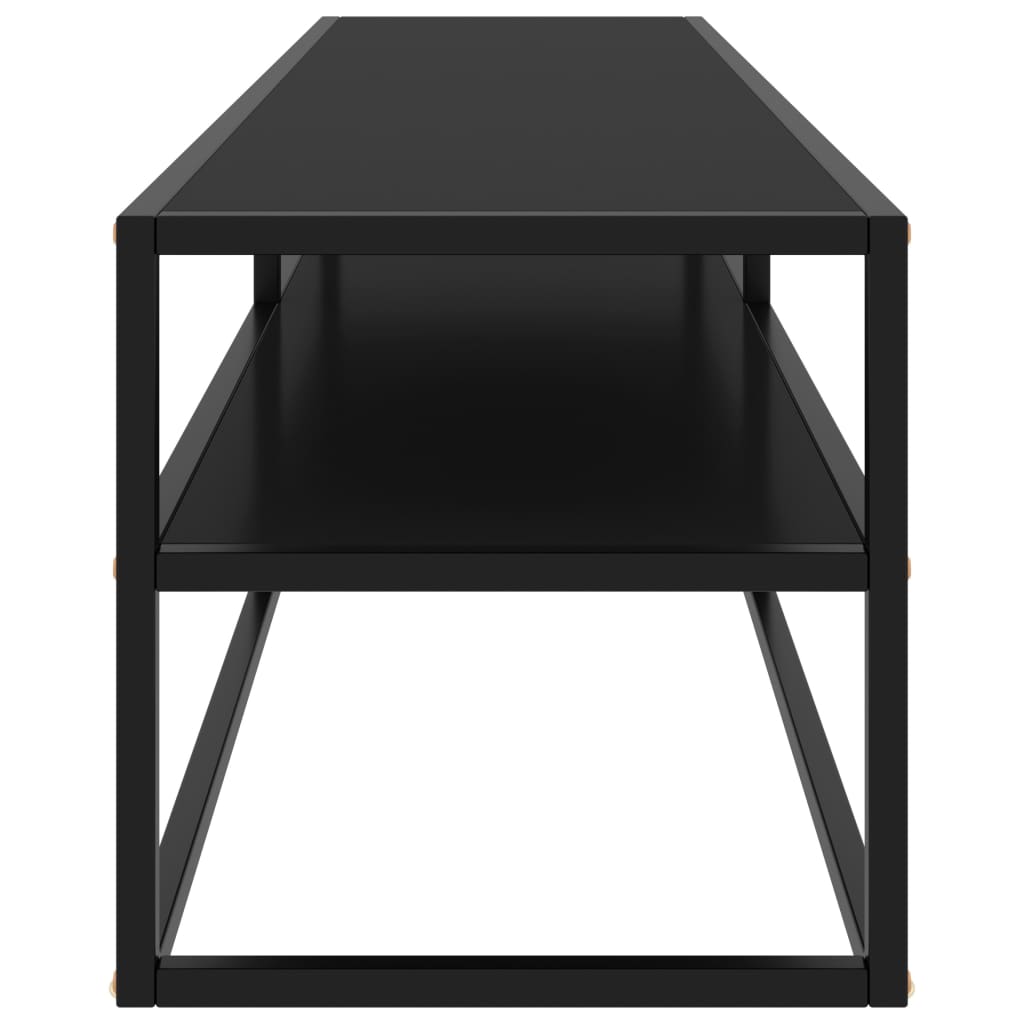 vidaXL Szafka pod telewizor, czarna z czarnym szkłem, 160x40x40 cm