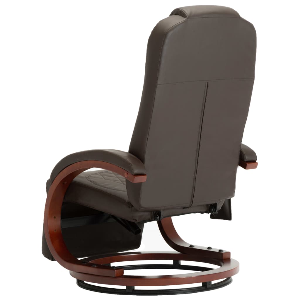 vidaXL Telewizyjny fotel masujący, regulowany, brązowy, sztuczna skóra