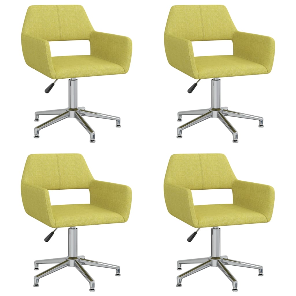 vidaXL Obrotowe krzesła stołowe, 4 szt., zielone, obite tkaniną