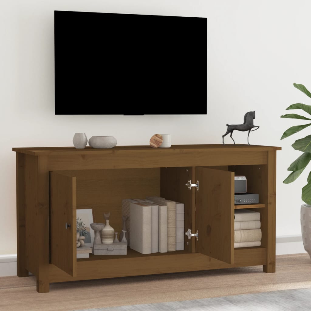 vidaXL Szafka pod TV, miodowy brąz, 103x36,5x52 cm, drewno sosnowe