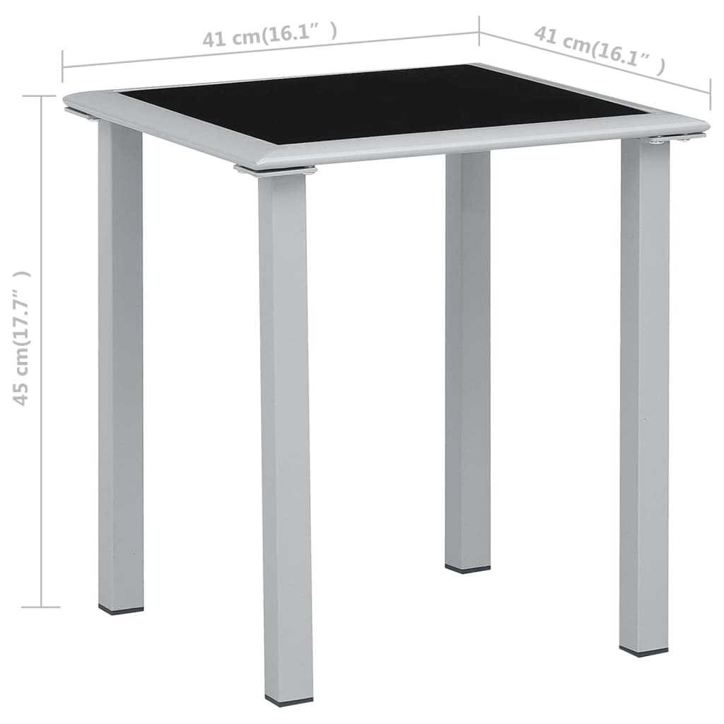 vidaXL Leżaki ze stolikiem, 2 szt., aluminium, kolor taupe