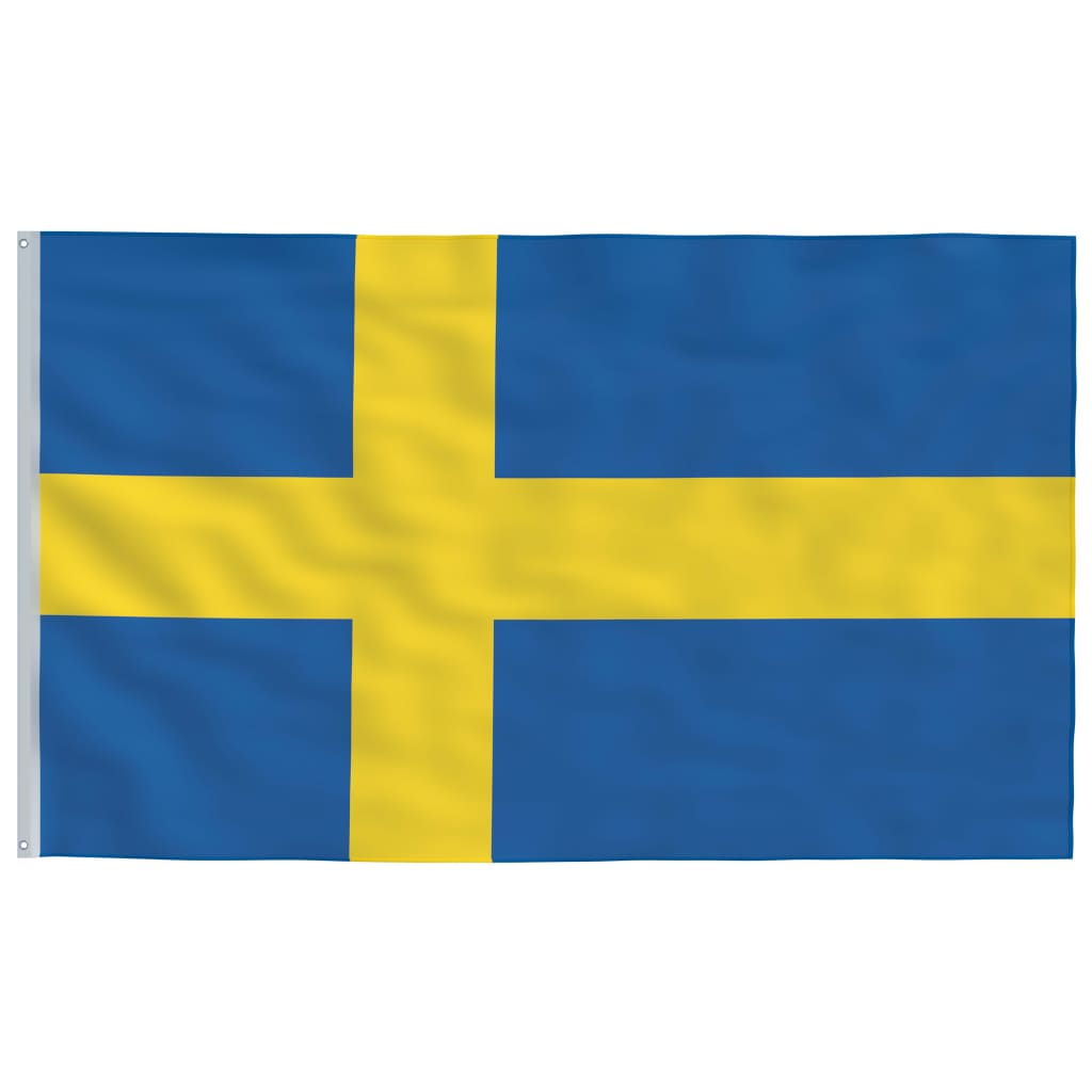 vidaXL Flaga Szwecji z masztem, 5,55 m, aluminium