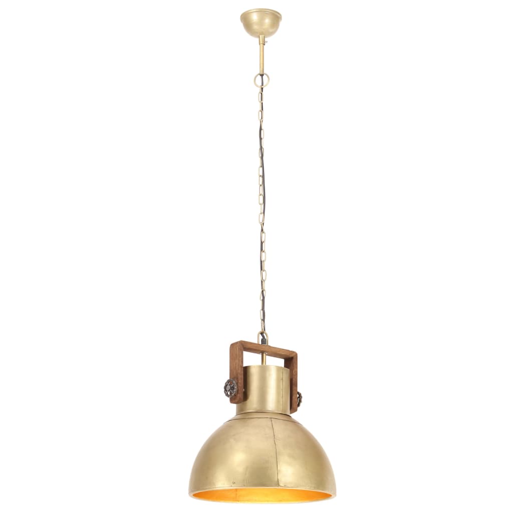 vidaXL Industrialna lampa wisząca, 25 W, mosiężna, okrągła, 40 cm, E27