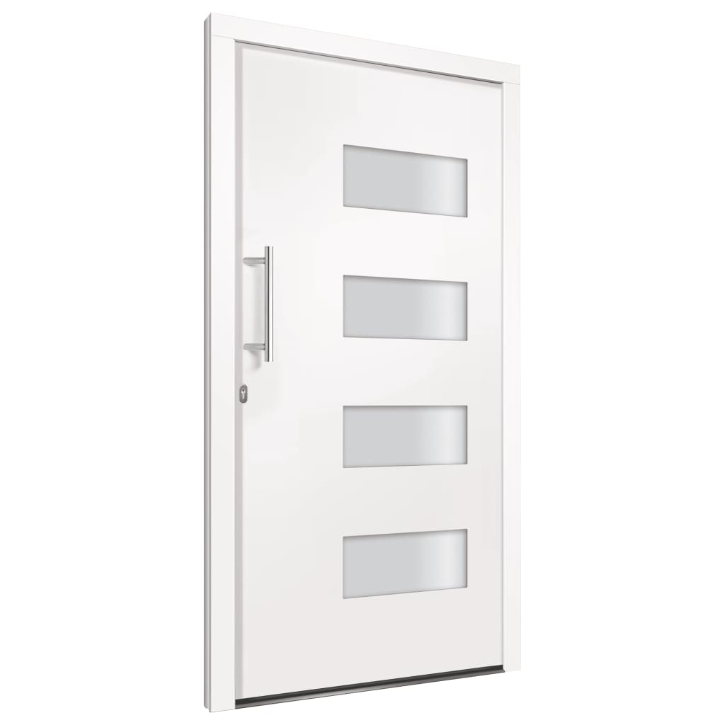 vidaXL Drzwi frontowe, aluminium i PVC, białe, 110x210 cm