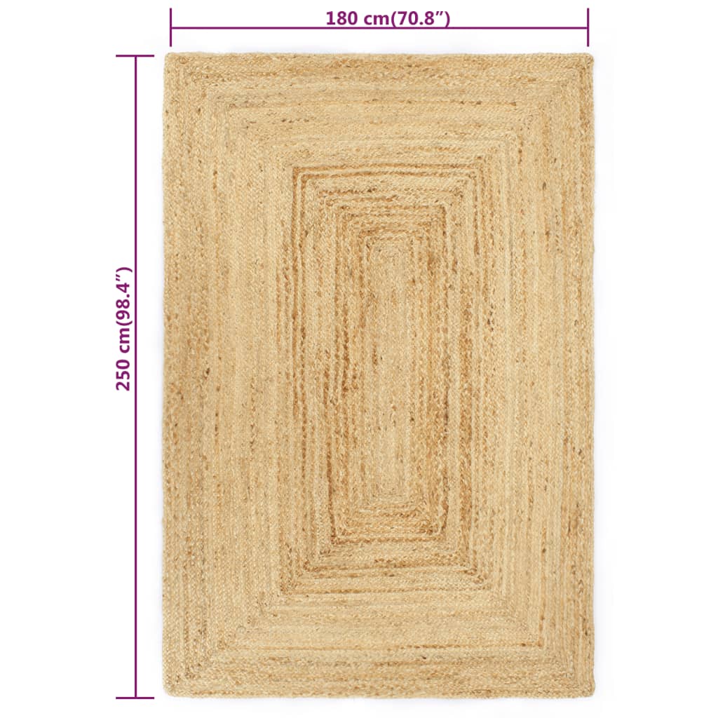 vidaXL Ręcznie robiony dywan z juty, 180x250 cm