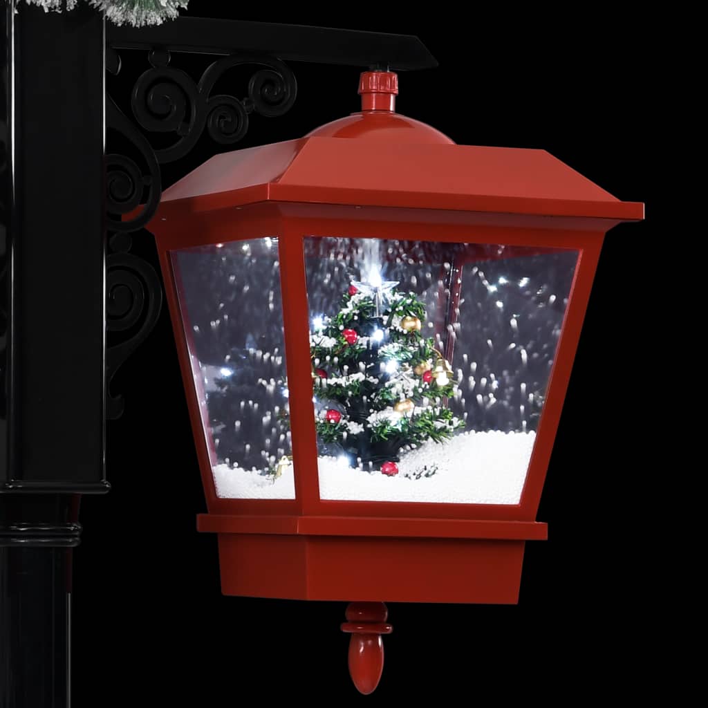 vidaXL Świąteczna latarnia z Mikołajem, czarno-czerwona, 81x40x188 cm