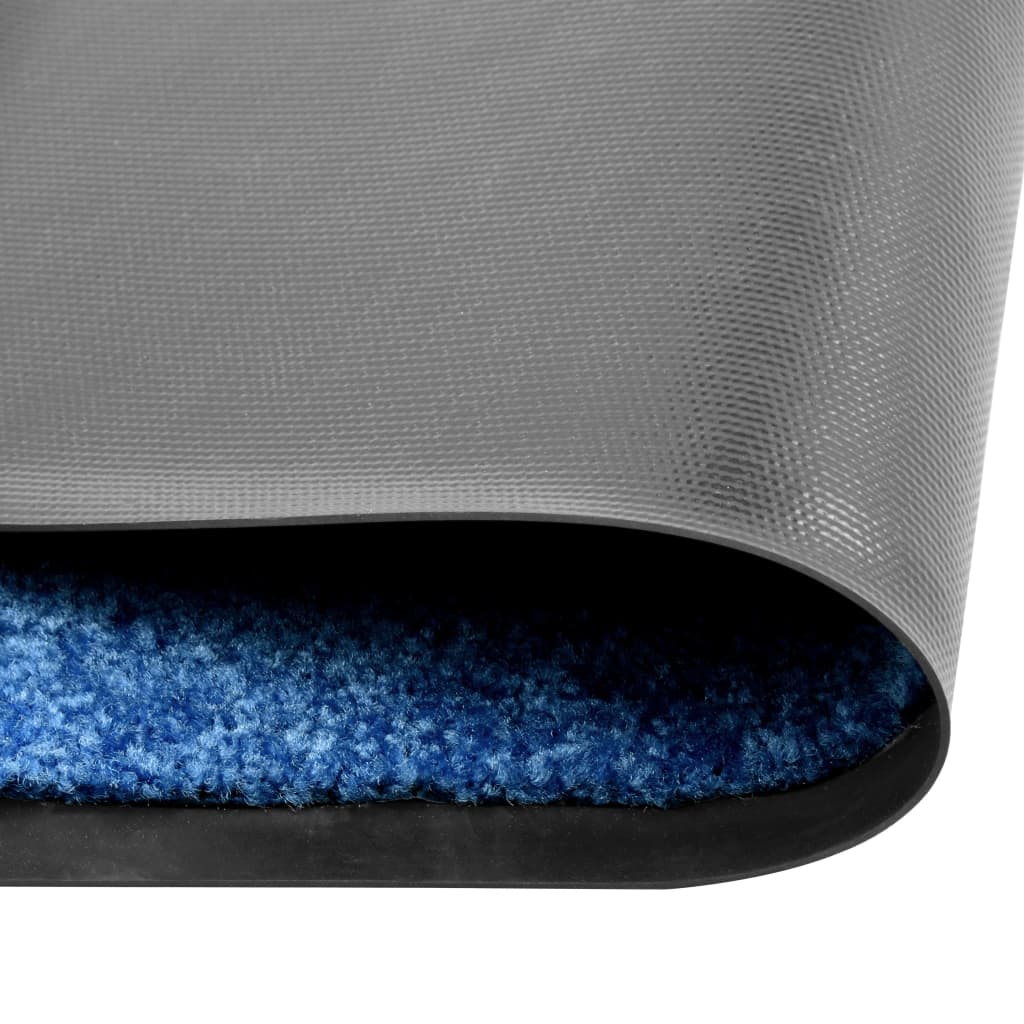 vidaXL Wycieraczka z możliwością prania, niebieska, 90 x 150 cm