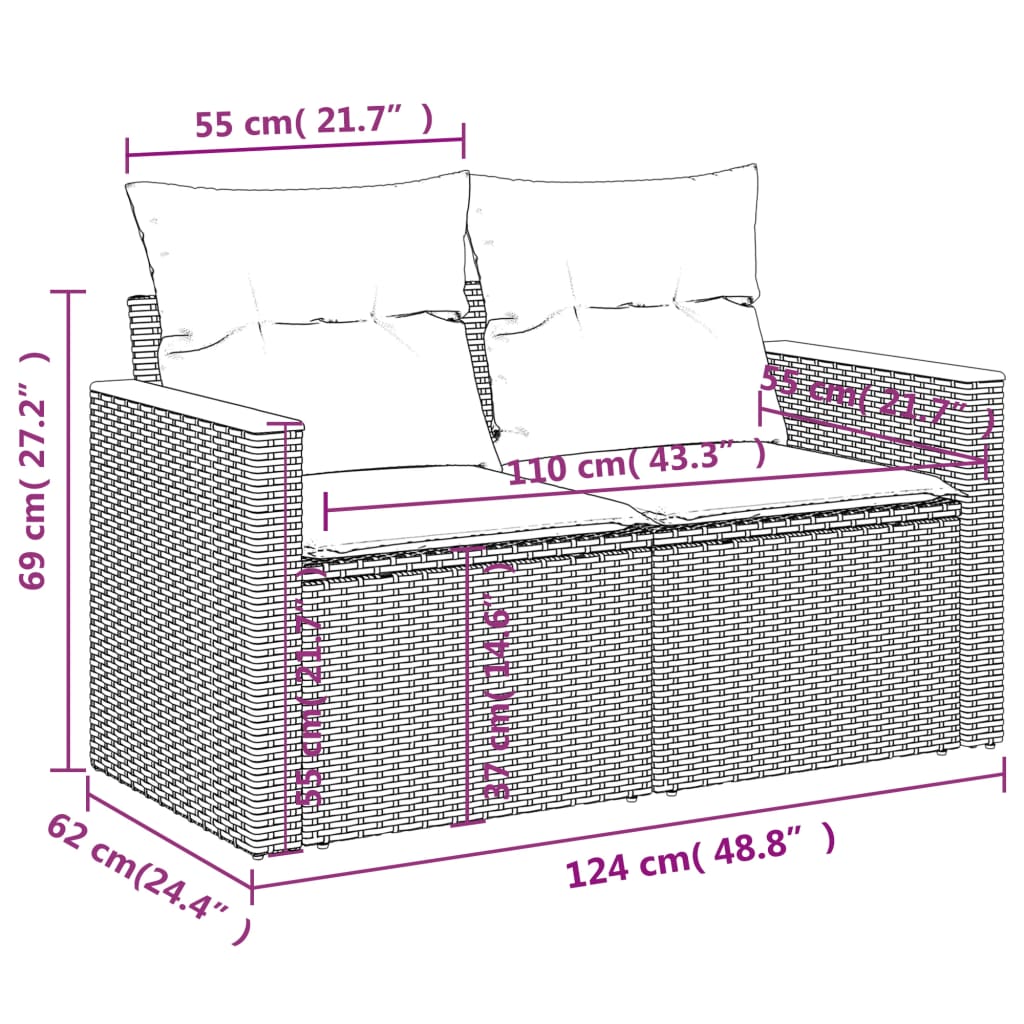 vidaXL 5-cz. zestaw mebli ogrodowych z poduszkami, mieszany beż