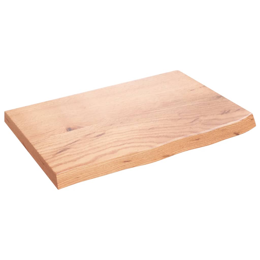 vidaXL Blat do stołu, jasnobrązowy, 60x40x(2-4)cm, lite drewno dębowe