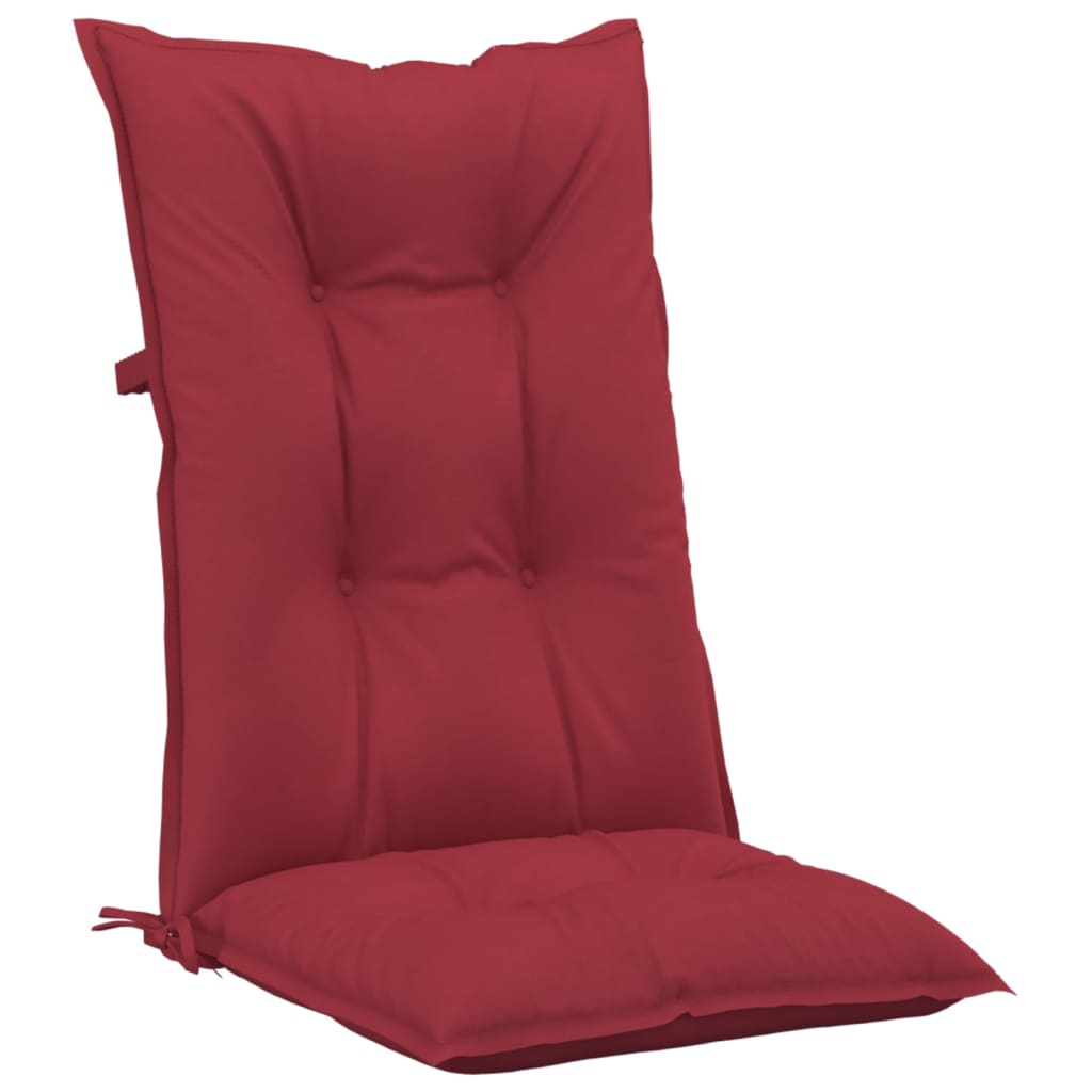 vidaXL Poduszki na krzesła ogrodowe, 2 szt., czerwone, 120x50x7 cm