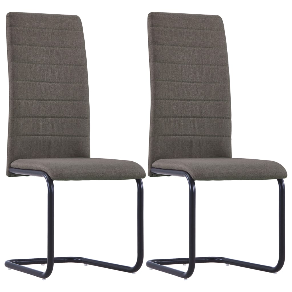 vidaXL Krzesła stołowe, wspornikowe, 2 szt., kolor taupe, tkanina
