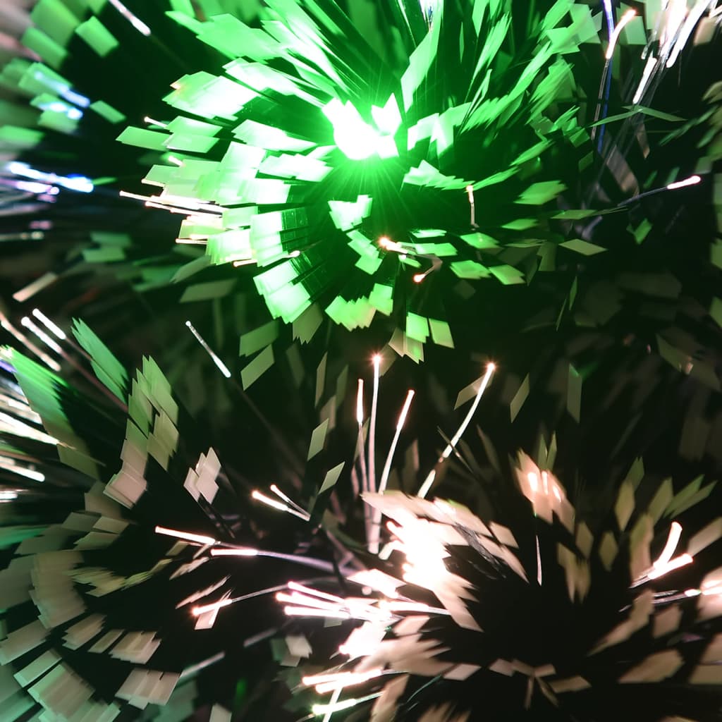 vidaXL Sztuczna choinka z lampkami zielono-biała 64 cm włókno optyczne
