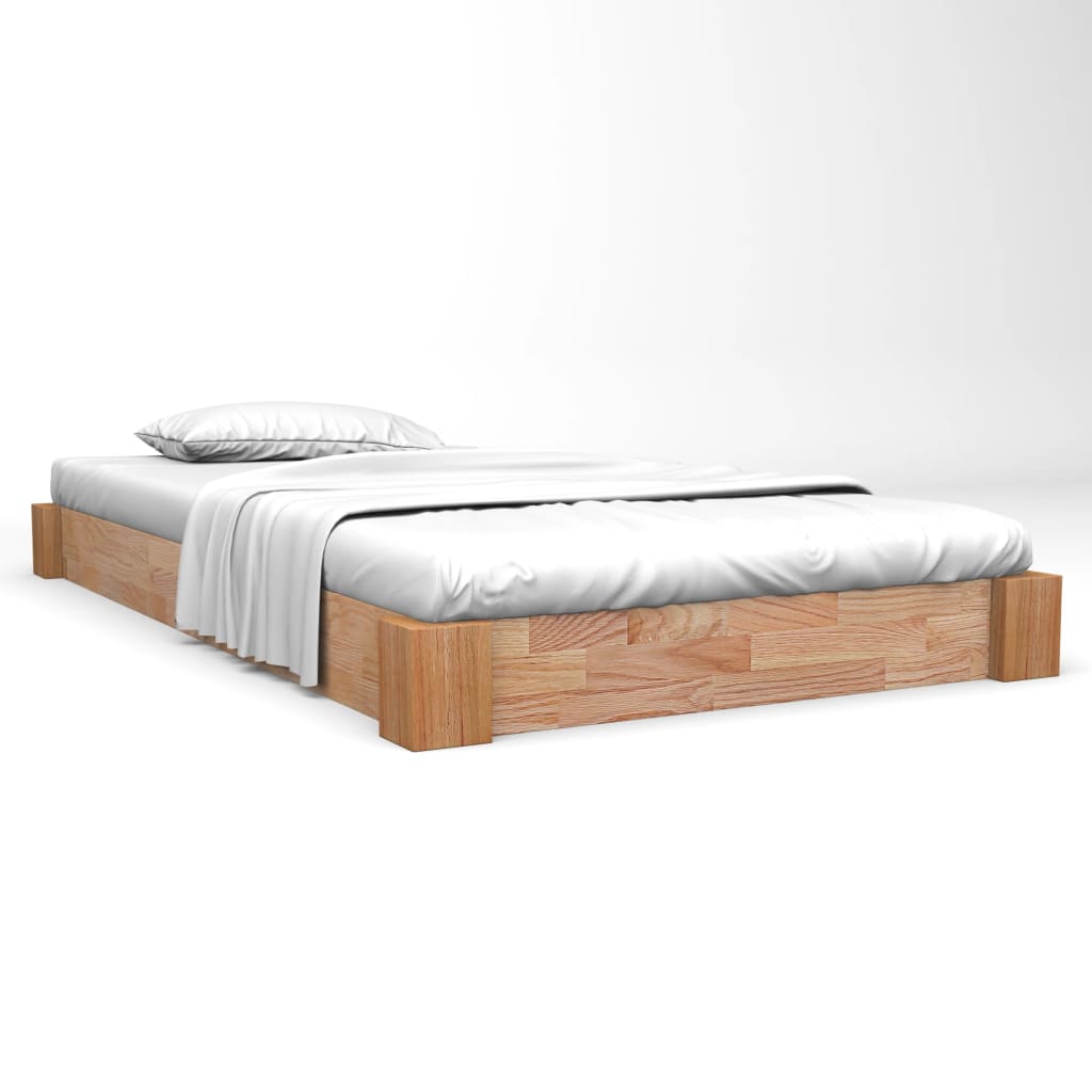 vidaXL Rama łóżka z litego drewna dębowego, 90 x 200 cm
