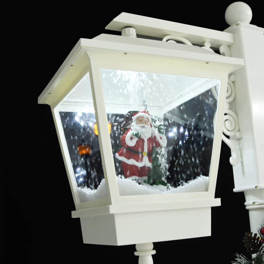 vidaXL Latarnia świąteczna z Mikołajem, biało-czerwona, 81x40x188 cm