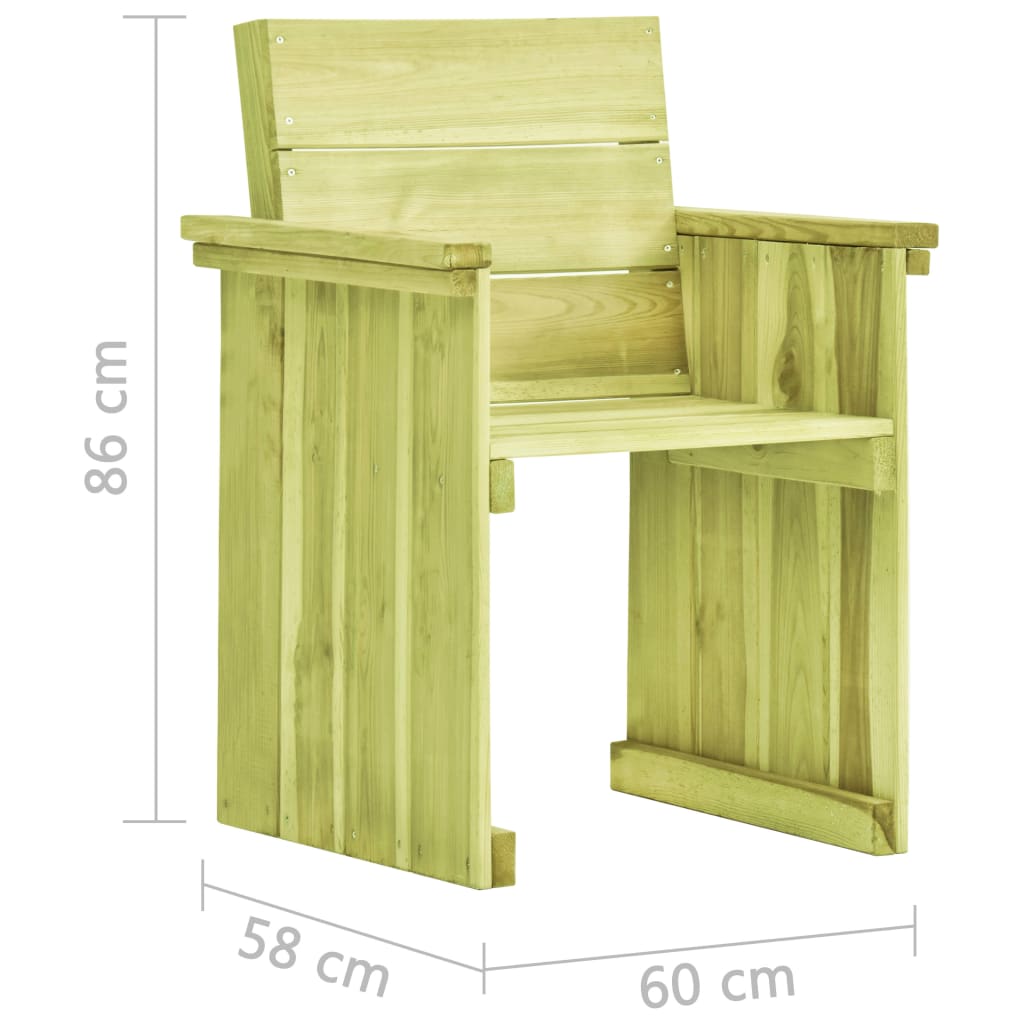 vidaXL Krzesło ogrodowe z impregnowanego drewna sosnowego
