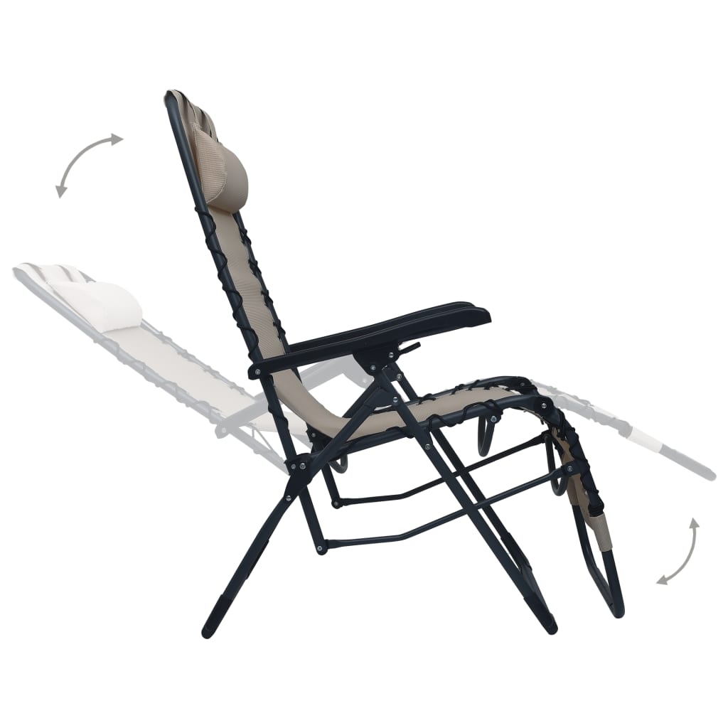 vidaXL Składane krzesło tarasowe, taupe, textilene