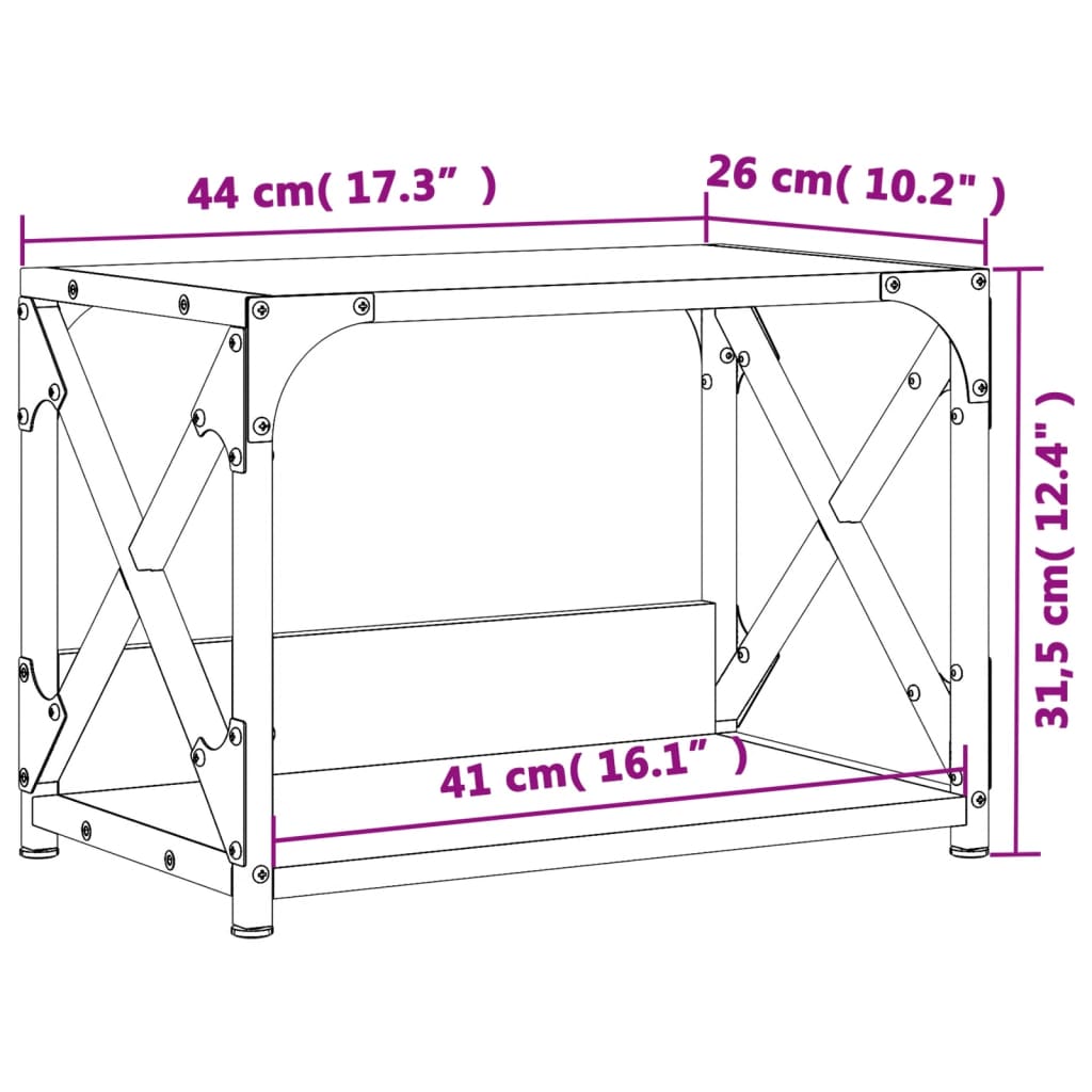 vidaXL Stojak pod drukarkę, 2-poziomowy, dąb sonoma, 44x26x31,5 cm