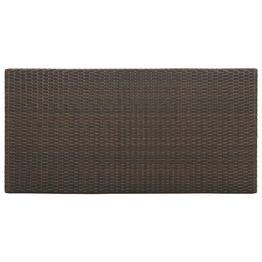 vidaXL Stolik barowy z półką, brązowy, 120x60x110 cm, polirattan