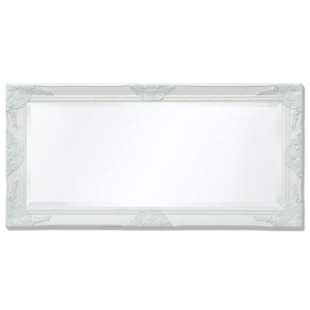 vidaXL Lustro ścienne w stylu barokowym, 100x50 cm, białe