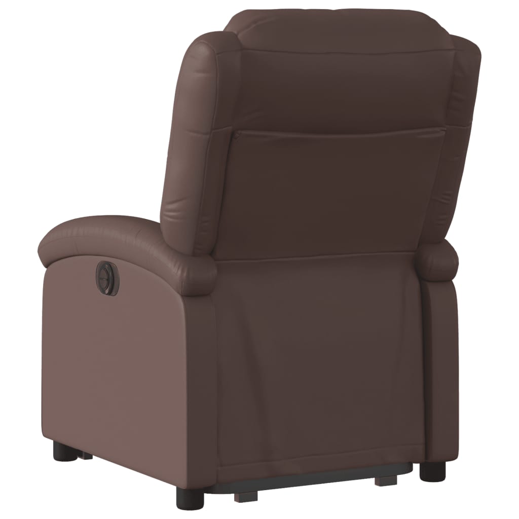 vidaXL Rozkładany fotel pionizujący, elektryczny, brązowy, ekoskóra
