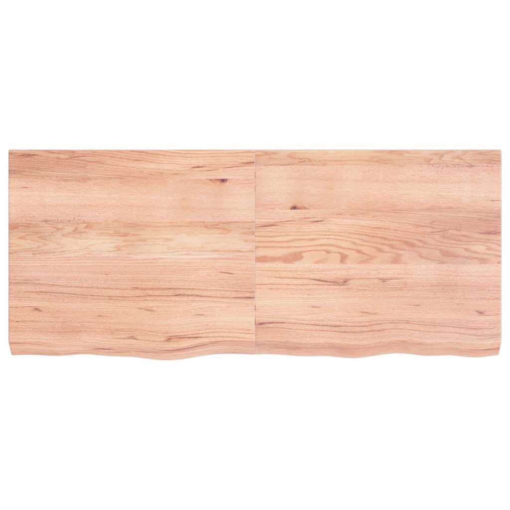 vidaXL Blat do łazienki, jasnobrązowy, 140x60x(2-6) cm, lite drewno