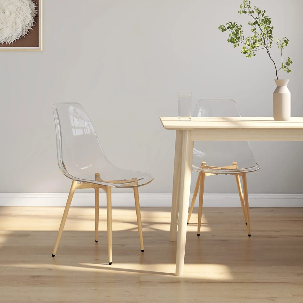 vidaXL Krzesła stołowe, 2 szt., transparentne, PET