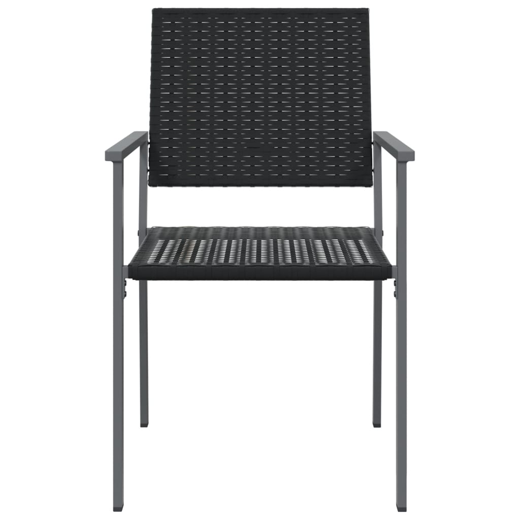 vidaXL Krzesła ogrodowe, 2 szt., czarne, 54x62,5x89 cm, polirattan